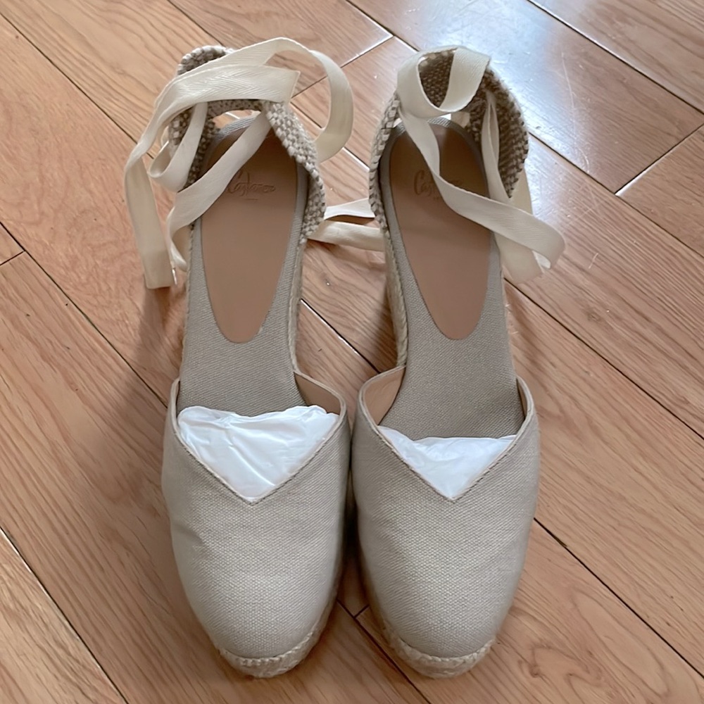 CASTANER Chiara 100mm espadrilles wedge in beige size EU41 US 10